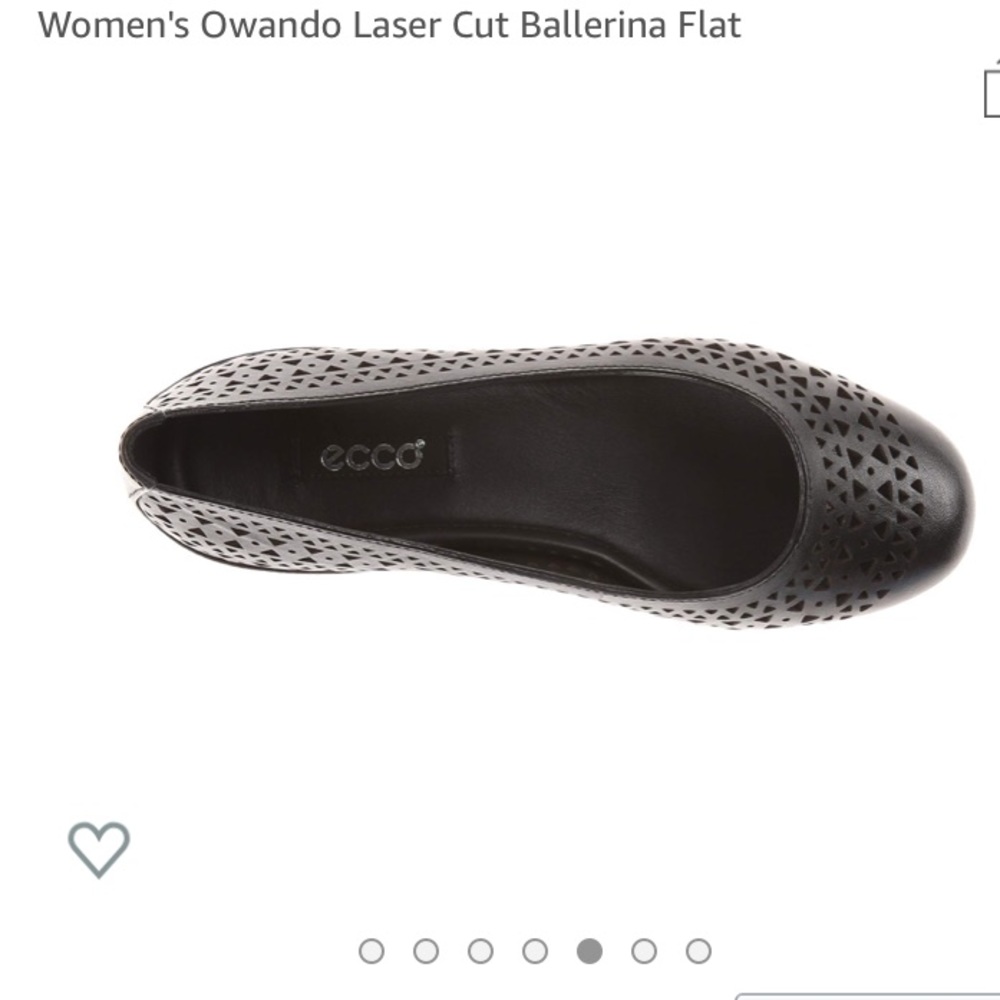 Ecco Owando laser cut ballerina flat, black